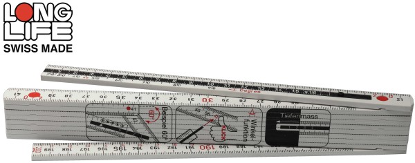 Kunststoff-Gliedermeter 2 m Schweizermeter LongLife ALL-IN-ONE