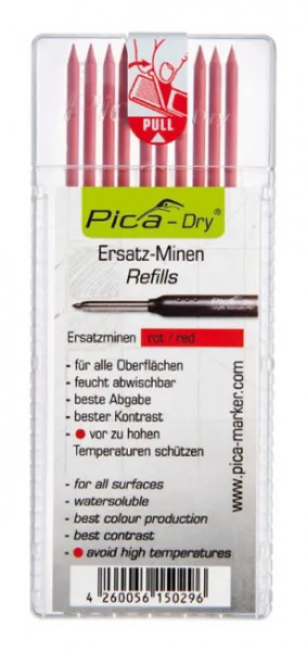 Ersatz-Minen Pica-Multi-Use rot, Packung à 10 Stück