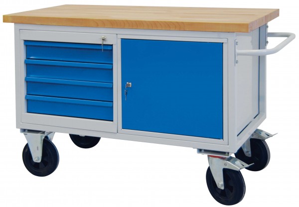 Mobiler Werkbank "EKO" mit 4 Schubladen und 1 Tür 42742