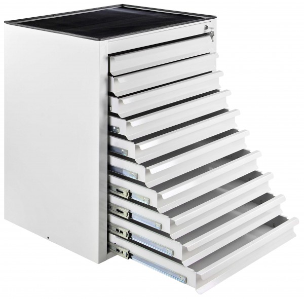 Schubladenschrank lichtgrau (RAL 7035) METEC mit 10 Schubladen 24864